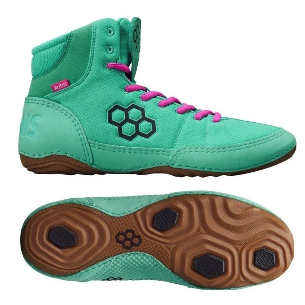 Rudis Colt 3.0 Wrestling Shoes Teal RUDNC1006 Mens Size 4.5 Lace up Womens 6